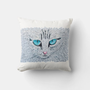 Blauwe Oog Fluffy Kat Kussen