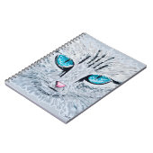 Blauwe Oog Fluffy Kat Notitieboek (Linkerzijde)