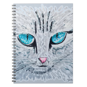 Blauwe Oog Fluffy Kat Notitieboek
