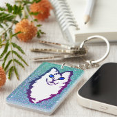 Blauwe Oog Kat Sleutelhanger (Voorkant Rechts)