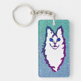 Blauwe Oog Kat Sleutelhanger