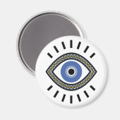 Blauwe oogbekje amulet, bescherming van de ogen te magneet (Voorkant / Achterkant)