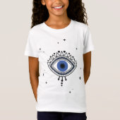 Blauwe oogbescherming magisch symbool goede energi t-shirt (Voorkant)
