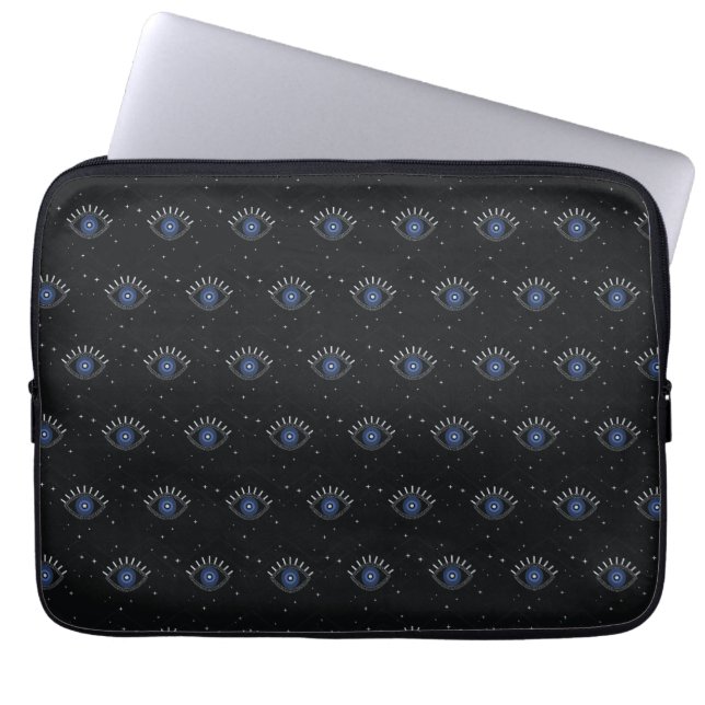Blauwe oogbescherming talisman, kwade ogen laptop sleeve (Voorkant)
