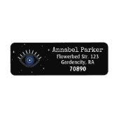 Blauwe oogbescherming tegen slechte energie, kwade etiket (Voorkant)