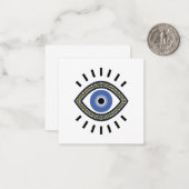 Blauwe oogbeschermstrook amulet griektraditie notitiekaartje (Voorkant / Achterkant in situ)