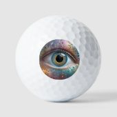 Blauwe oogbol fractale kunst, golfballen (Voorkant)