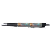 Blauwe oogbol fractale kunst, pen (Bodem)