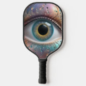 Blauwe oogbol fractale kunst, pickleball paddle (Achterkant)