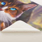 Blauwe oogkat in de Bossen Sherpa Deken (3/4)