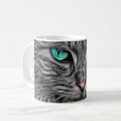 Blauwe oogkat Mok Koffiebeker Mok (Voorkant links)