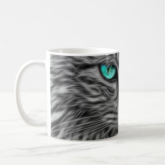 Blauwe oogkat Mok Koffiebeker Mok (Links)