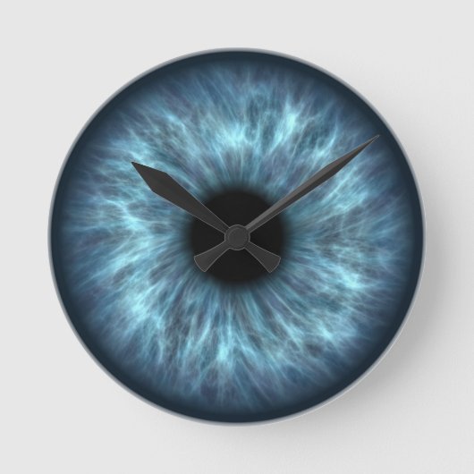 Blauwe oogklok ronde klok (Voorkant)