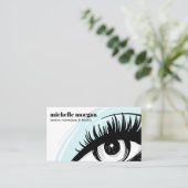 Blauwe oogschaduw Makeup Eyelash Brows professiona Visitekaartje (Staand voorkant)