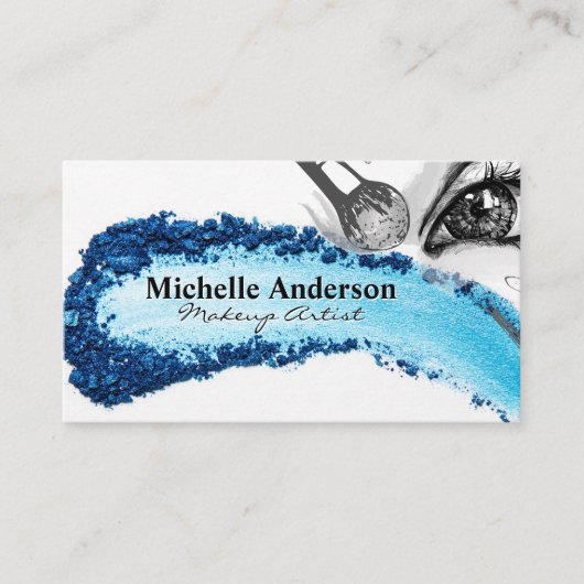 Blauwe Oogschaduw | Visagist Visitekaartje (Voorkant)