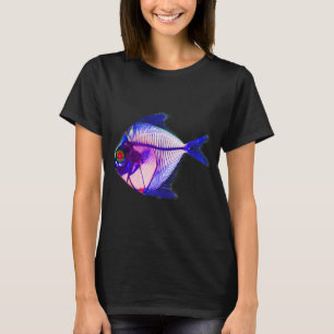 Blauwe oogstvis t-shirt