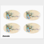 BLAUWE OOIEVAAR BABY JONGEN DOUCHE OVALE STICKER (Vel)