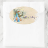 BLAUWE OOIEVAAR BABY JONGEN DOUCHE OVALE STICKER (Tas)