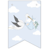 Blauwe ooievaar Baby shower Bunting Flags Vlaggetjes (Eerste vlag)