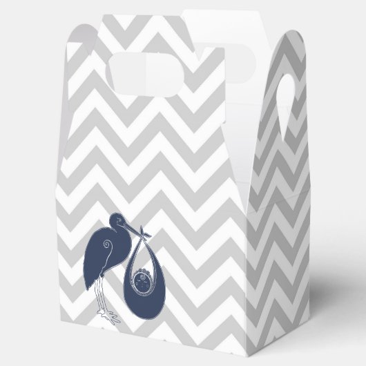 blauwe ooievaar bedankdoosjes (Geopend)