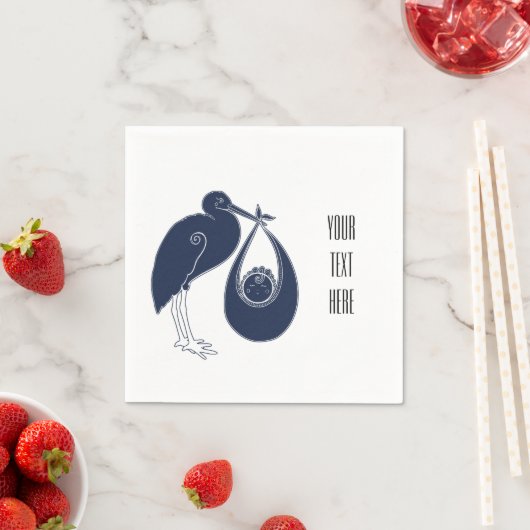 blauwe ooievaar servetten (Insitu)