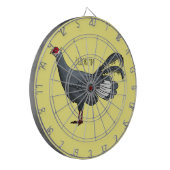 Blauwe oorfazant vogel cartoon dartbord (Voorkant Links)