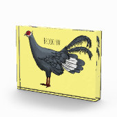 Blauwe oorfazant vogel cartoon fotoblokken (Rechts)
