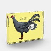Blauwe oorfazant vogel cartoon fotoblokken (Links)