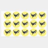 Blauwe oorfazant vogel cartoon labels (Vel)