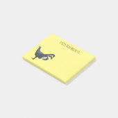 Blauwe oorfazant vogel cartoon post-it® notes (Schuin)