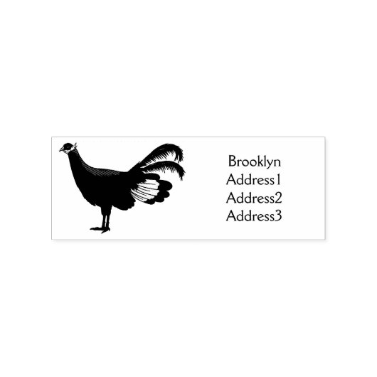 Blauwe oorfazant vogel cartoon rubberstempel (Afrduk)