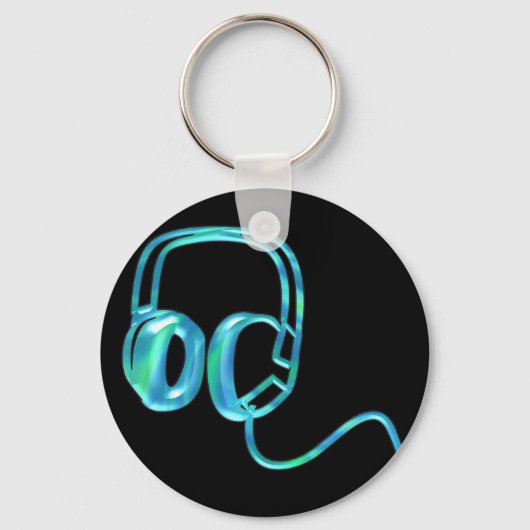 Blauwe oortelefoons sleutelhanger (Voorkant)