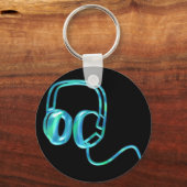 Blauwe oortelefoons sleutelhanger (Voorkant)