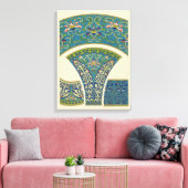 Blauwe oosterse Design met glimlende gezichten Canvas Afdruk (Insitu (Woonkamer))