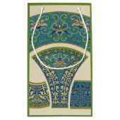 Blauwe oosterse Design met glimlende gezichten Klein Cadeauzakje (Achterkant)