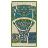 Blauwe oosterse Design met glimlende gezichten Klein Cadeauzakje (Voorkant)