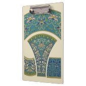 Blauwe oosterse Design met glimlende gezichten Klembord (Links)