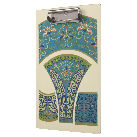 Blauwe oosterse Design met glimlende gezichten Klembord (Links)