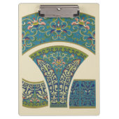 Blauwe oosterse Design met glimlende gezichten Klembord (Voorkant)