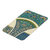 Blauwe oosterse Design met glimlende gezichten Magneet (Linkerzijde)