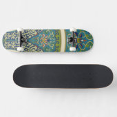 Blauwe oosterse Design met glimlende gezichten Persoonlijk Skateboard (Horizontaal)