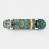 Blauwe oosterse Design met glimlende gezichten Persoonlijk Skateboard (Horizontaal)