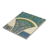 Blauwe oosterse Design met glimlende gezichten Tegeltje (Zijkant)