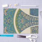 Blauwe oosterse Design met glimlende gezichten Tissuepapier (Craft)