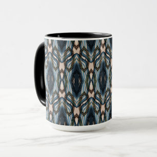 Blauwe Oosterse Geometrische ornament Mok