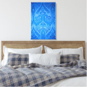 Blauwe Oosterse Pauw Vogels Canvas Afdruk (Insitu (Slaapkamer))