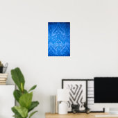 Blauwe Oosterse Pauw Vogels Poster (Thuiskantoor)