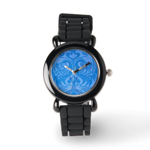 Blauwe oosterse voetenvogels horloge