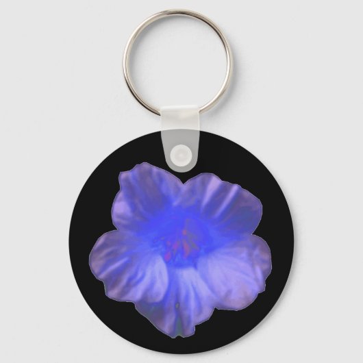 Blauwe Oostindische Kers Bloem Sleutelhanger (Voorkant)