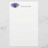 Blauwe , op maat gesneden banketbakkerij briefpapier (Voorkant)